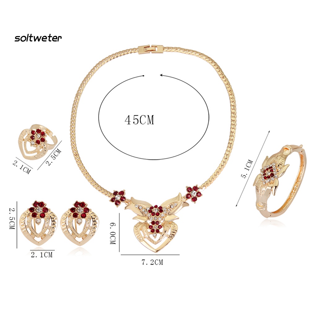 Bộ Trang Sức Đính Đá Hình Hoa Sang Trọng