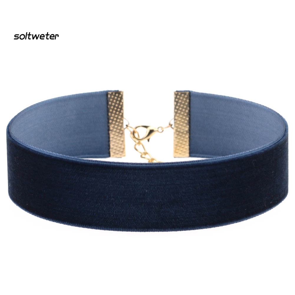 Vòng Cổ Choker Dây Nhung Bản Rộng Mềm Mại Phong Cách Gothic Thời Trang