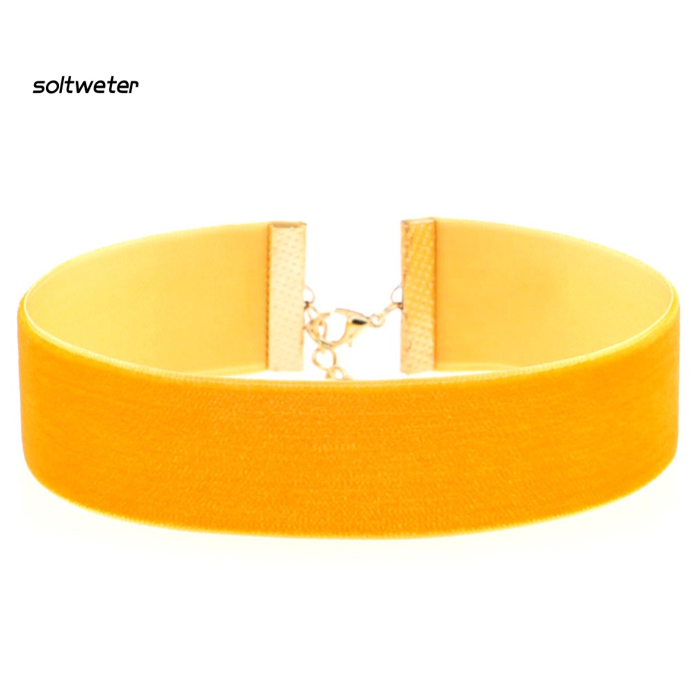 Vòng Cổ Choker Dây Nhung Bản Rộng Mềm Mại Phong Cách Gothic Thời Trang