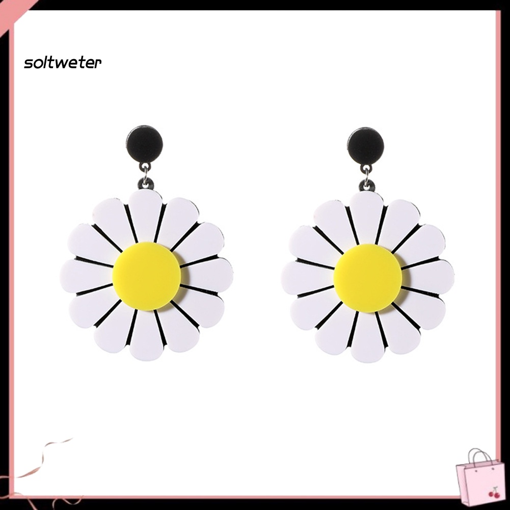 Khuyên Tai Hoa Cúc Lớn Bằng Acrylic Thời Trang Dành Cho Nữ