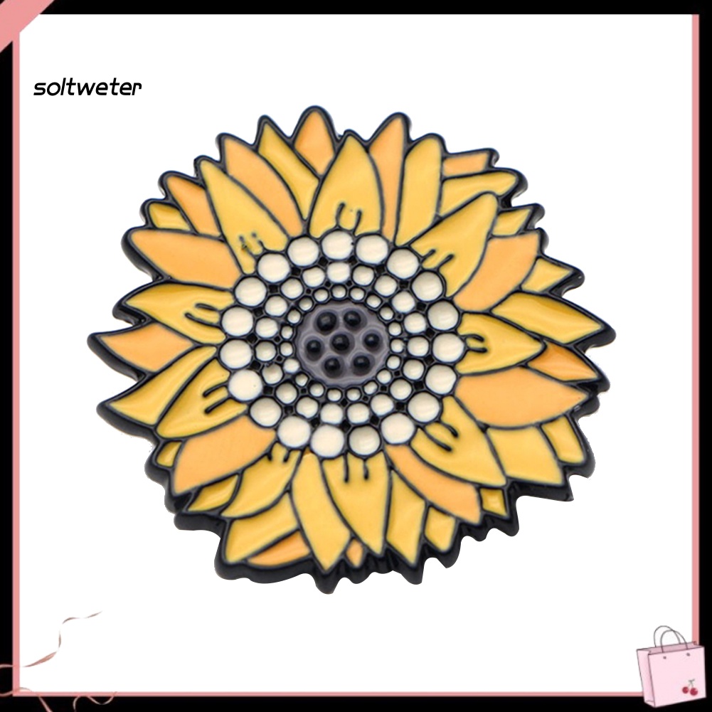 Ghim Cài Áo Hình Hoa Hướng Dương Tráng Men Thời Trang Unisex