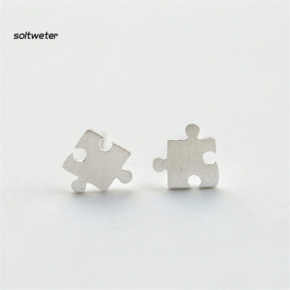 Đôi Khuyên Tai Hình Mảnh Ghép Hình Thời Trang Cho Nữ