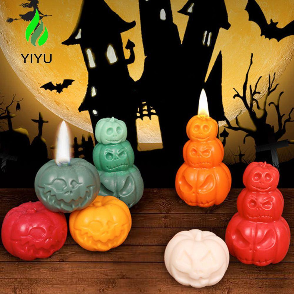 YIYU Khuôn Silicone Làm Xà Phòng Hình Bí Ngô Trang Trí Halloween