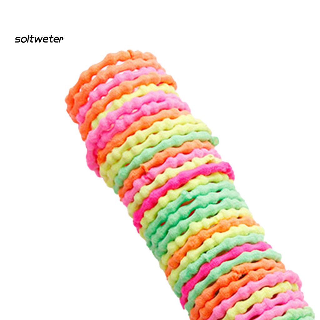 Bộ 50 Dây Thun Buộc Tóc 3cm Bằng Cao Su Co Giãn Dành Cho Nữ