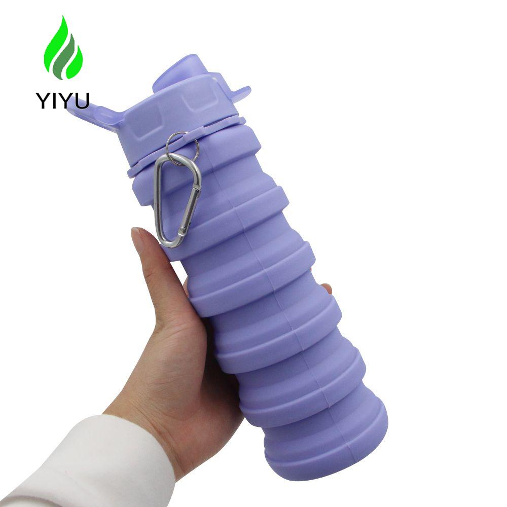 YIYU Bình Nước Thể Thao 500ml Bằng Silicone Cách Nhiệt Đa Năng Có Thể Gấp Gọn Tiện Dụng