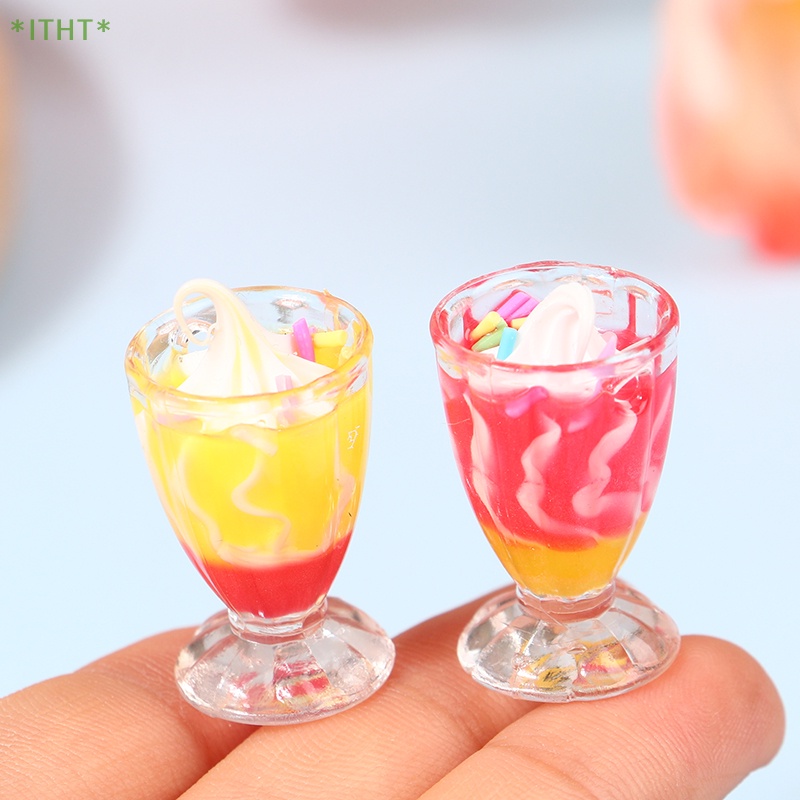 Set 5 Mặt Dây Chuyền / Vòng Tay / Móc Khóa Hình Ly Kem 3D DIY Bằng Nhựa Resin Sáng Tạo Mới
