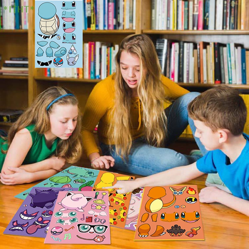 Bộ 8 Miếng Dán Xếp Hình Pokemon Vui Nhộn Cho Bé Mới