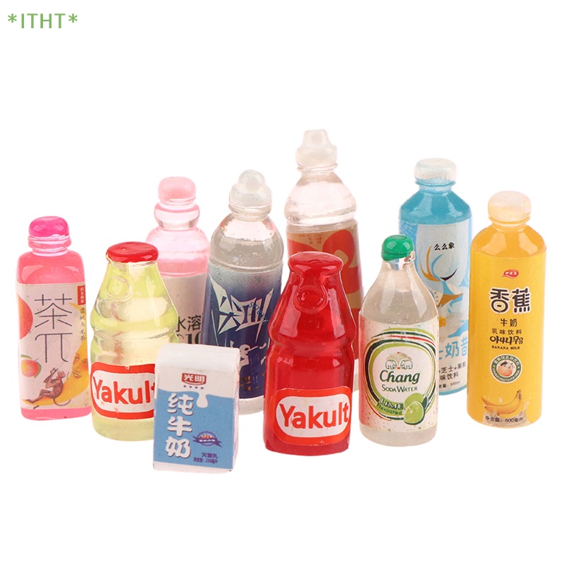 Set 5 Chai Rượu Vang Đồ Chơi Bằng Nhựa Resin DIY Cho Nhà Búp Bê Mới