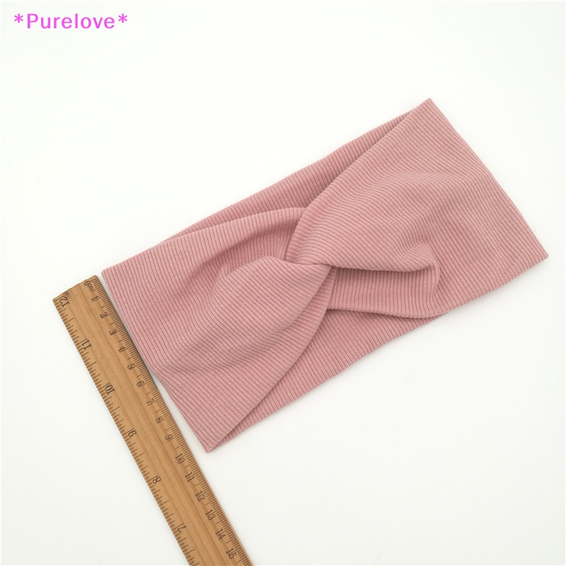 Băng Đô Cotton Mềm Mại Co Giãn Thắt Nút Màu Trơn Cho Bé Gái Rửa Mặt / Trang Điểm Mới