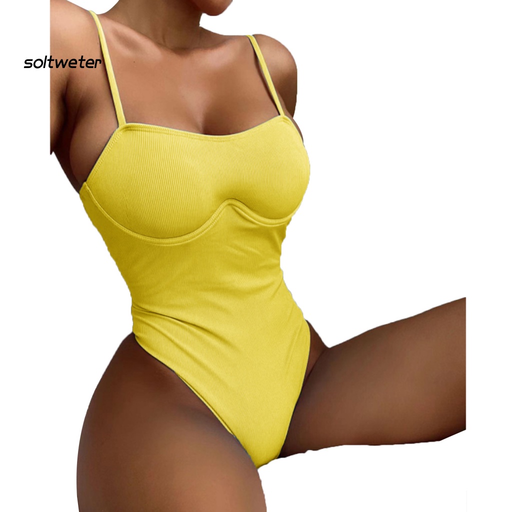 Bộ Đồ Bơi Một Mảnh Bằng Polyester Siêu Mềm Chống Mòn Thiết Kế Đơn Giản Quyến Rũ Dành Cho Nữ