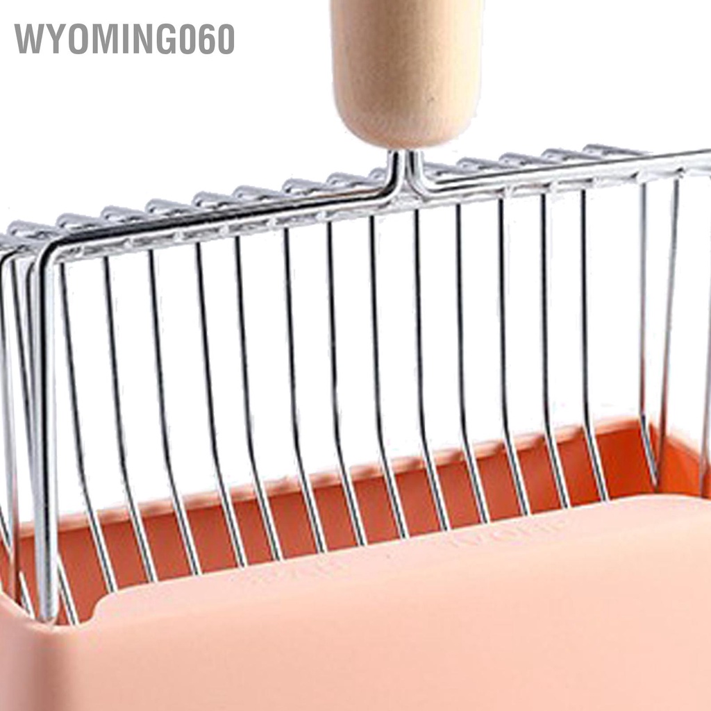 Wyoming060 Muỗng cho mèo Kitty Kim Loại có Xẻng Sâu Tay Cầm Dài Đế Rây Phân Mèo Con Pooper Nâng Bền Lớn
