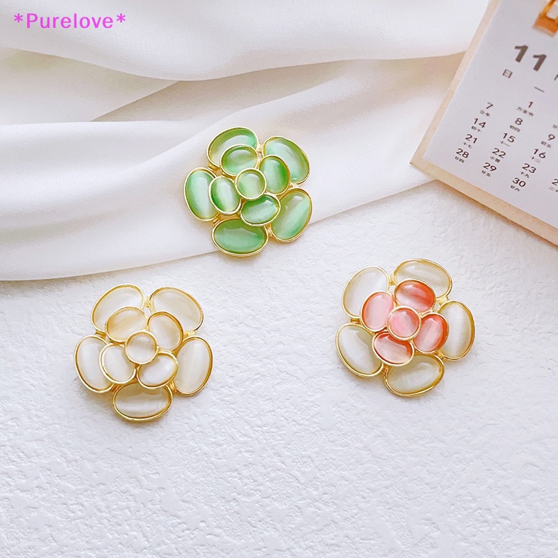 Ghim Cài Áo Hình Hoa Trà Đính Đá Opal Thời Trang Cho Nữ Mới