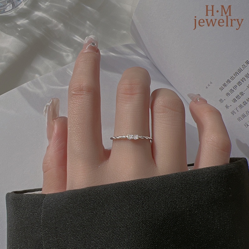 Nhẫn Hở Đính Đá Zircon Sang Trọng Phong Cách AAA 2023