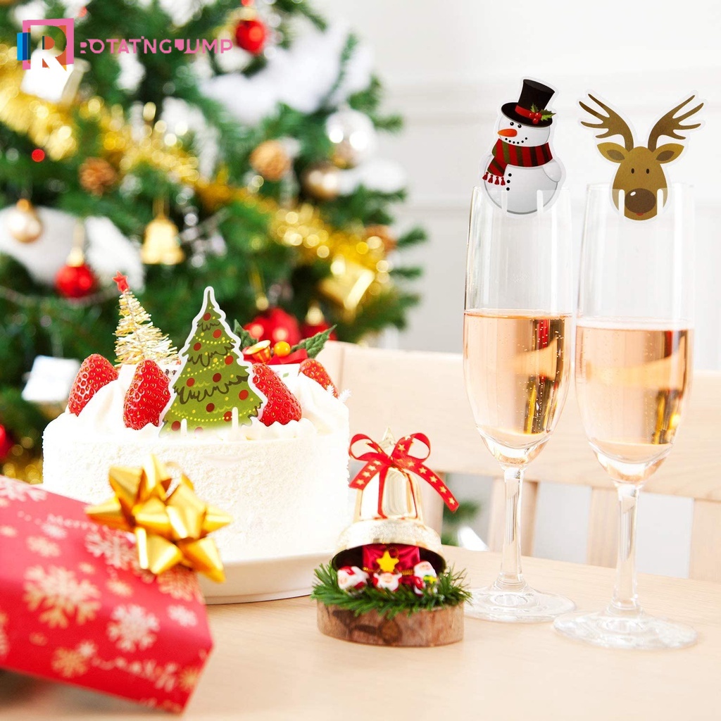 Bộ 10 Thẻ Hình Ông Già Noel / Người Tuyết / Tuần Lộc / Cây Thông / Tuần Lộc Để Bàn Trang Trí Giáng Sinh / Năm Mới
