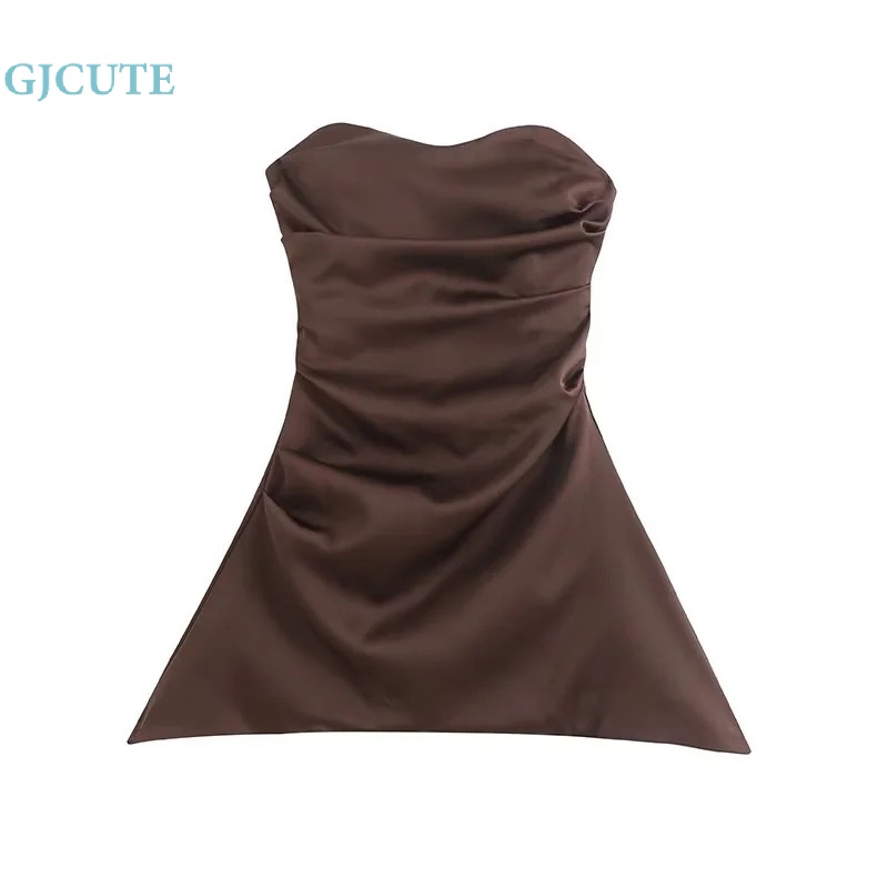 Đầm Mini Ôm Dáng Xếp Ly Có Tay Áo Có Bralette Dành Cho Nữ Vào Mùa Hè