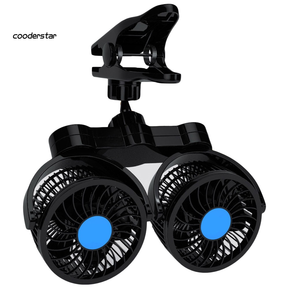 Quạt Làm Mát Mùa Hè Hai Đầu 12 / 24V Có Thể Điều Chỉnh Dạng Kẹp Cho Xe Hơi Xe Tả