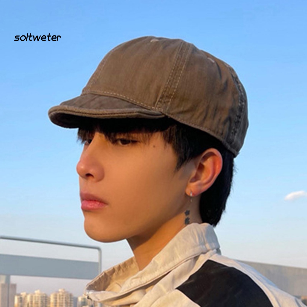 Mũ Lưỡi Trai Màu Sắc Trơn Phong Cách Vintage Dành Cho Nam Và Nữ