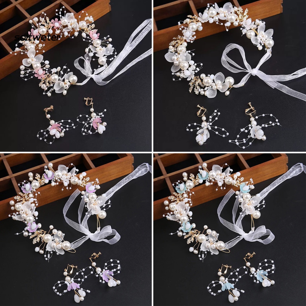 Băng Đô Cài Tóc Hình Vương Miện Công Chúa Có Dây Ruy Băng Co Giãn Không Trơn Có Thể Điều Chỉnh Cho Bé Gái