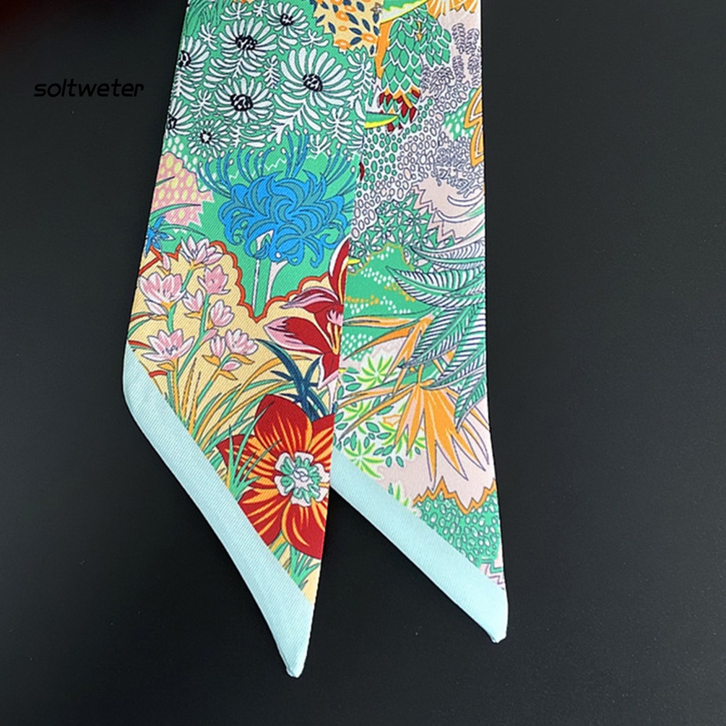 Khăn Choàng Cổ Bằng Lụa In Họa Tiết Hoa Nhiều Màu Sang Trọng Trang Trí Cho Nữ