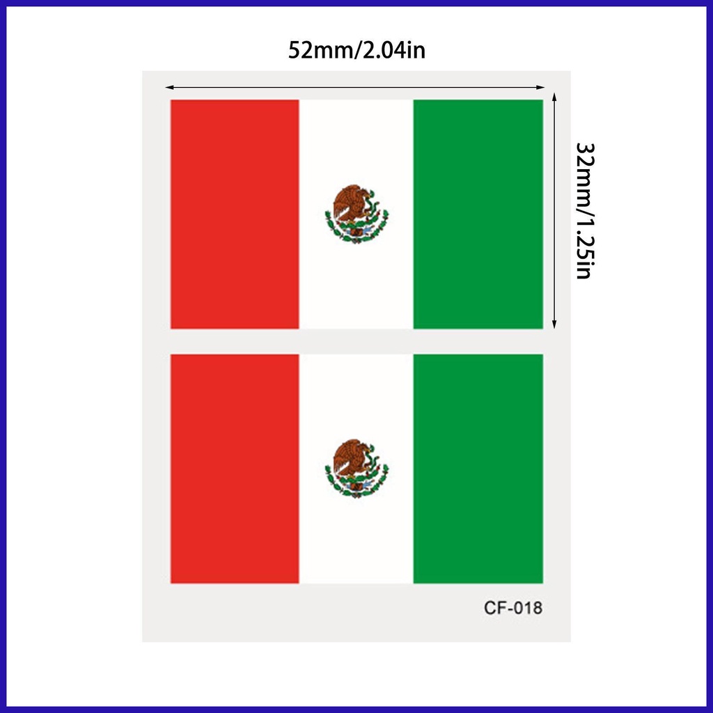 Bộ 10 Miếng Dán Mặt Tạm Thời Họa Tiết Cờ Các Nước Với Nhiều Phong Cách Khác Nhau