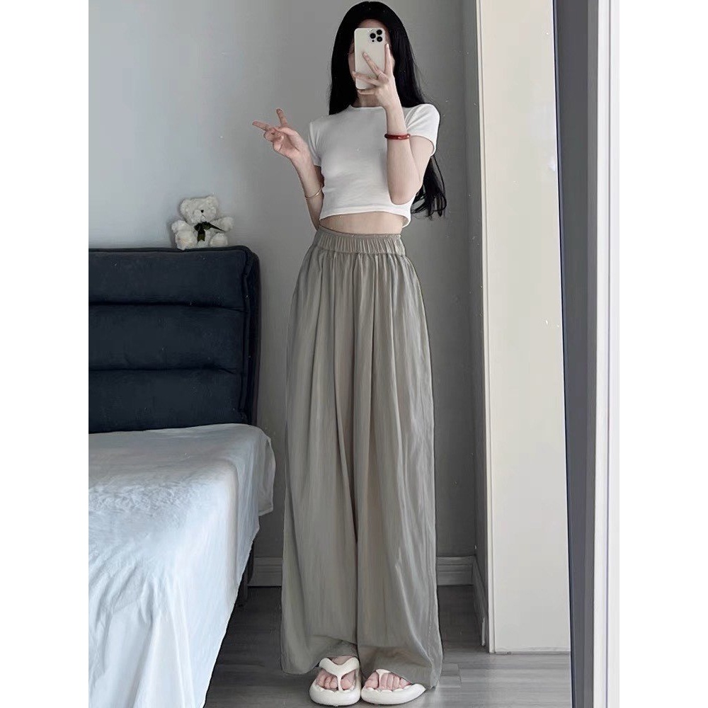 Quần Ống Rộng Cạp Chun Mát Lạnh Mùa Hè