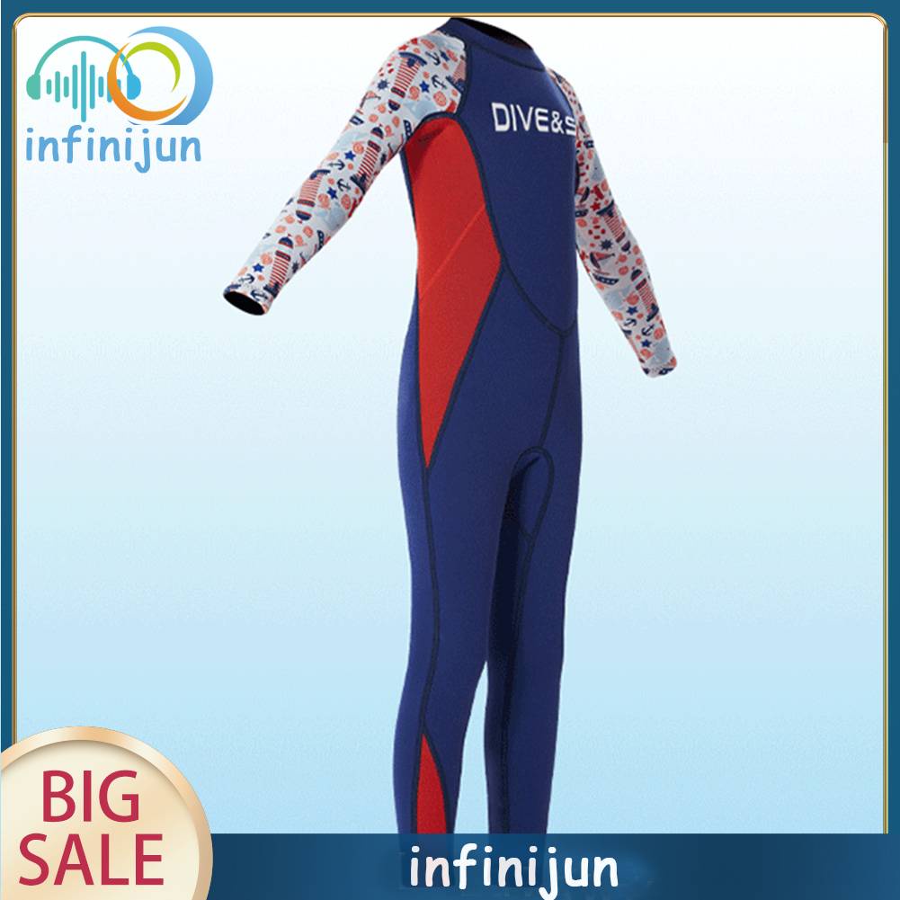 Bộ Đồ Bơi Tay Dài Giữ Ấm Có Khóa Kéo Sau Lưng Dành Cho Bé Trai