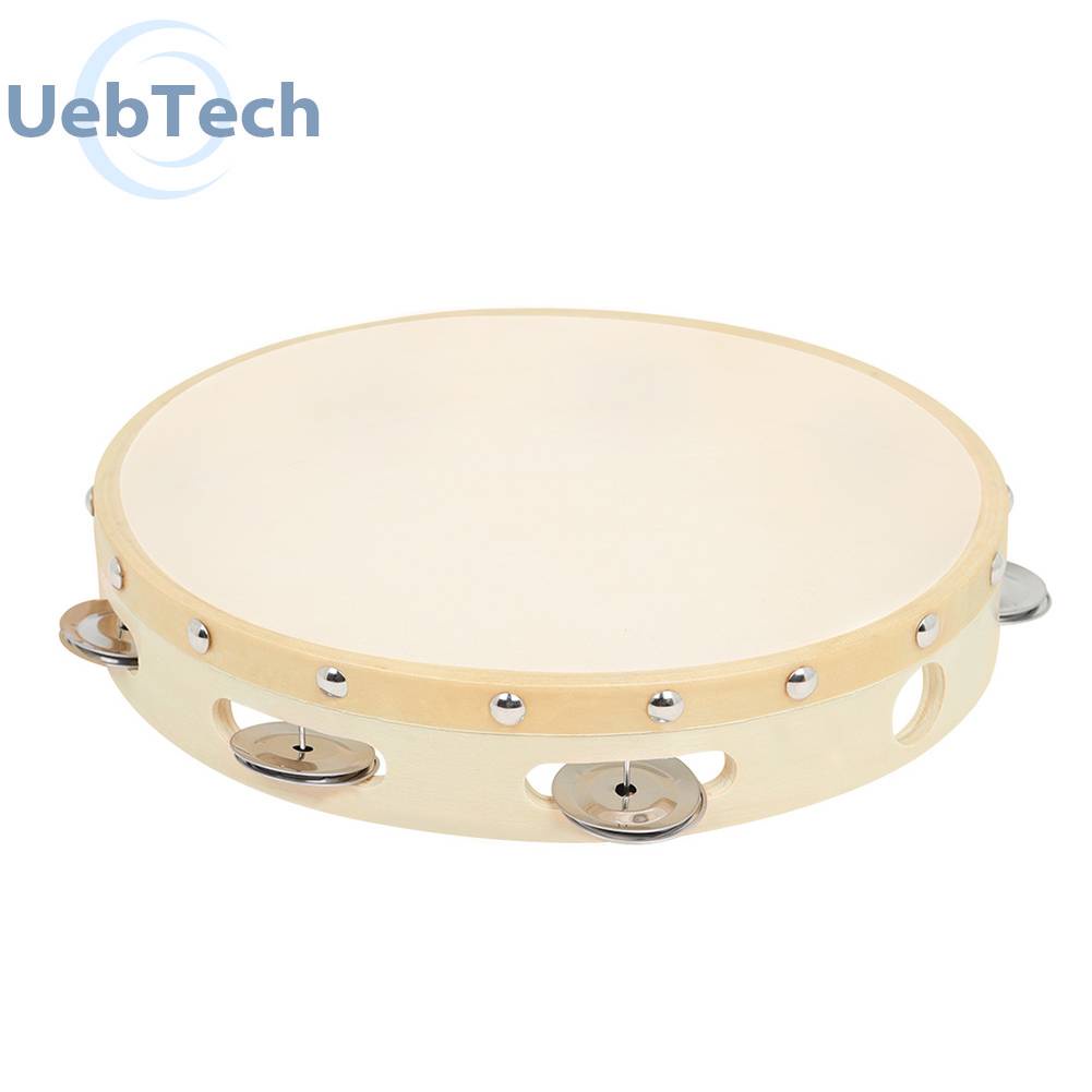 Set 3 Trống Lục Lạc Bằng Gỗ 6 / 8 / 10 Inches