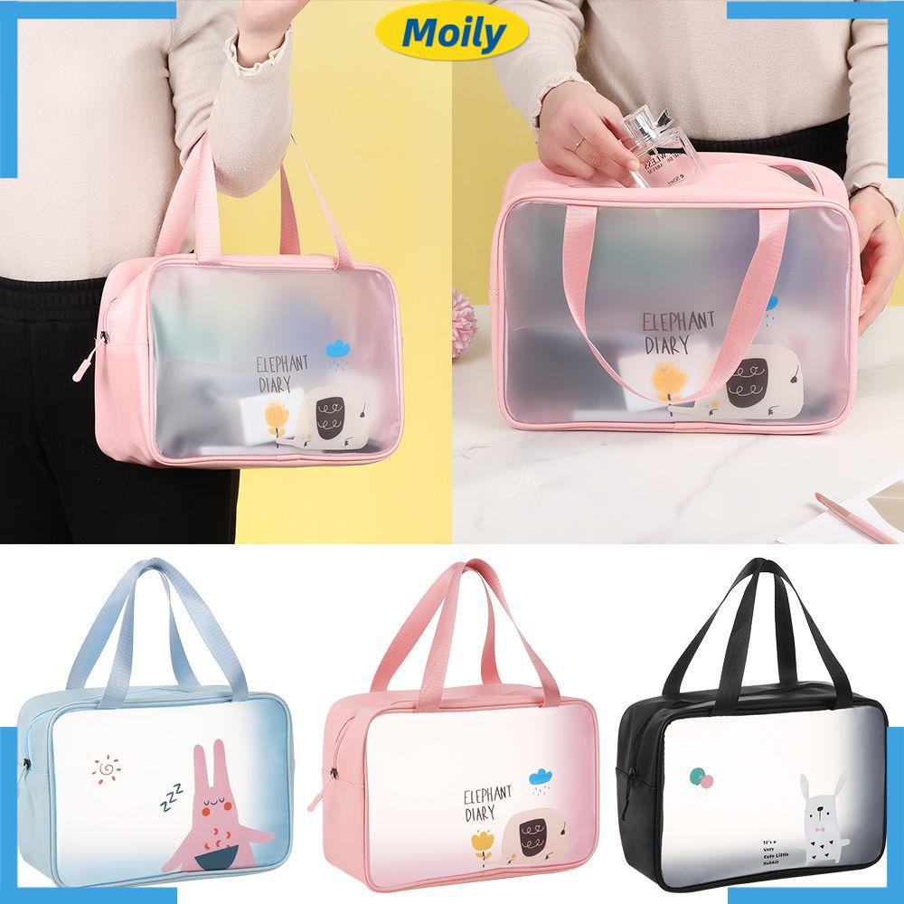 MOILYVN Túi Đựng Đồ Du Lịch Da PU Mềm Trong Suốt Chống Thấm Nước Cho Nữ