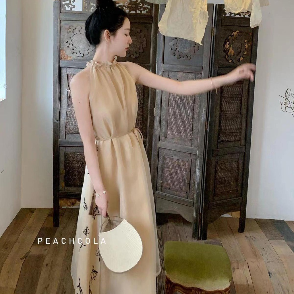 Đầm Dài Qua Gối Không Tay Phong Cách Trung Hoa Cổ Điển Thời Trang Mùa Hè Hàng Mới 2023 JN53