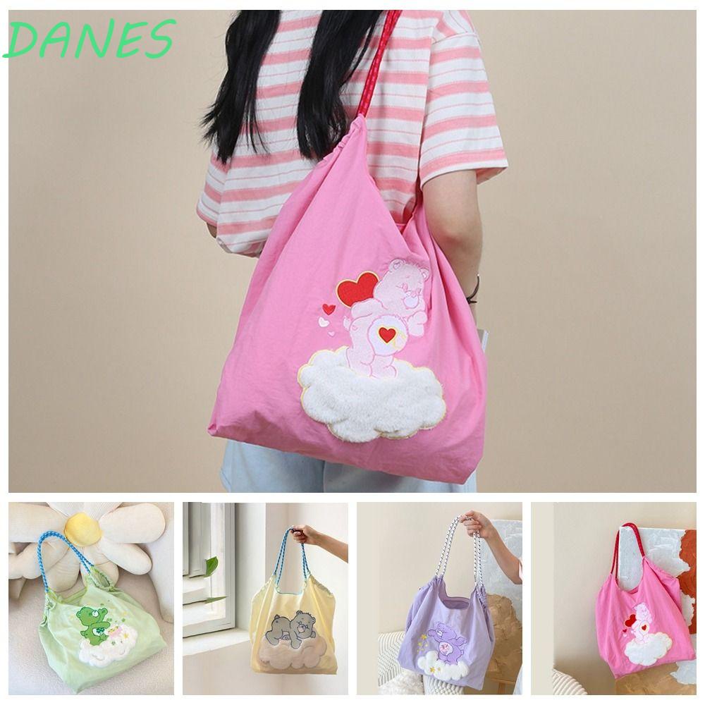 DANES Túi Dây Rút Cỡ Lớn In Họa Tiết Động Vật Hoạt Hình Vui Nhộn Cho Nữ