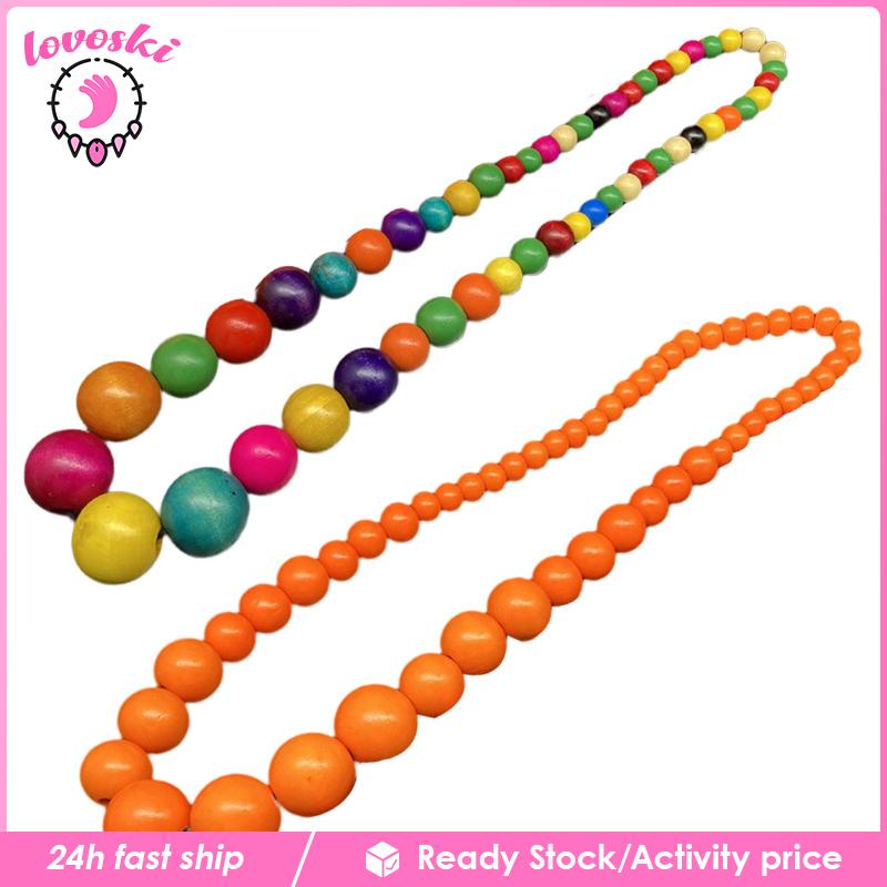 Vòng Cổ Choker Xỏ Hạt Gỗ Thủ Công Bền Bỉ Dành Cho Nữ Mặc Hàng Ngày Và Lễ Hội
