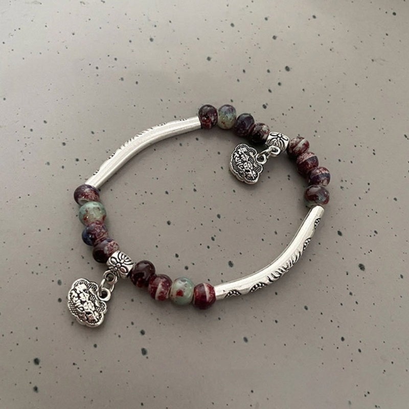 Vòng Tay Chuỗi Hạt Gốm Phong Cách Hip hop