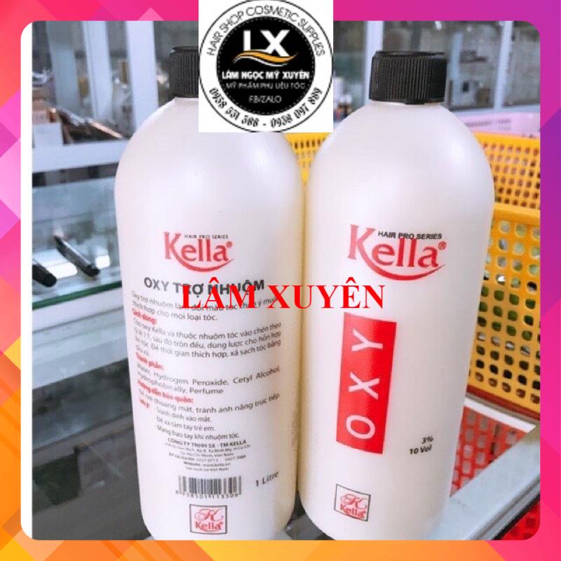 Oxy nhuộm tóc Kella ♦️CHÍNH HÃNG♦️ 1000ml hương thơm, hỗ trợ lên màu chuẩn, ít gây hại da đầu