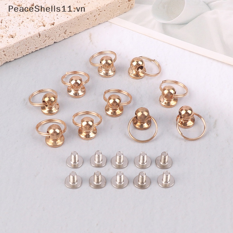 Set 10 Đinh Tán Đầu Tròn Bằng Kim Loại Chuyên Dụng Cho Làm Móng