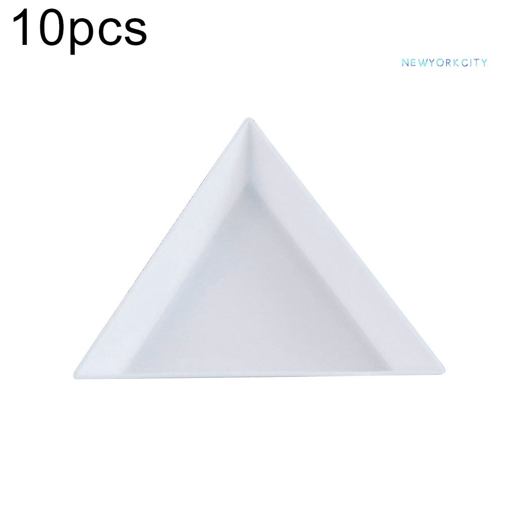 Set 10 Khay Nhựa Đựng Hạt Đá Trang Trí Móng Tay Giá Đỡ