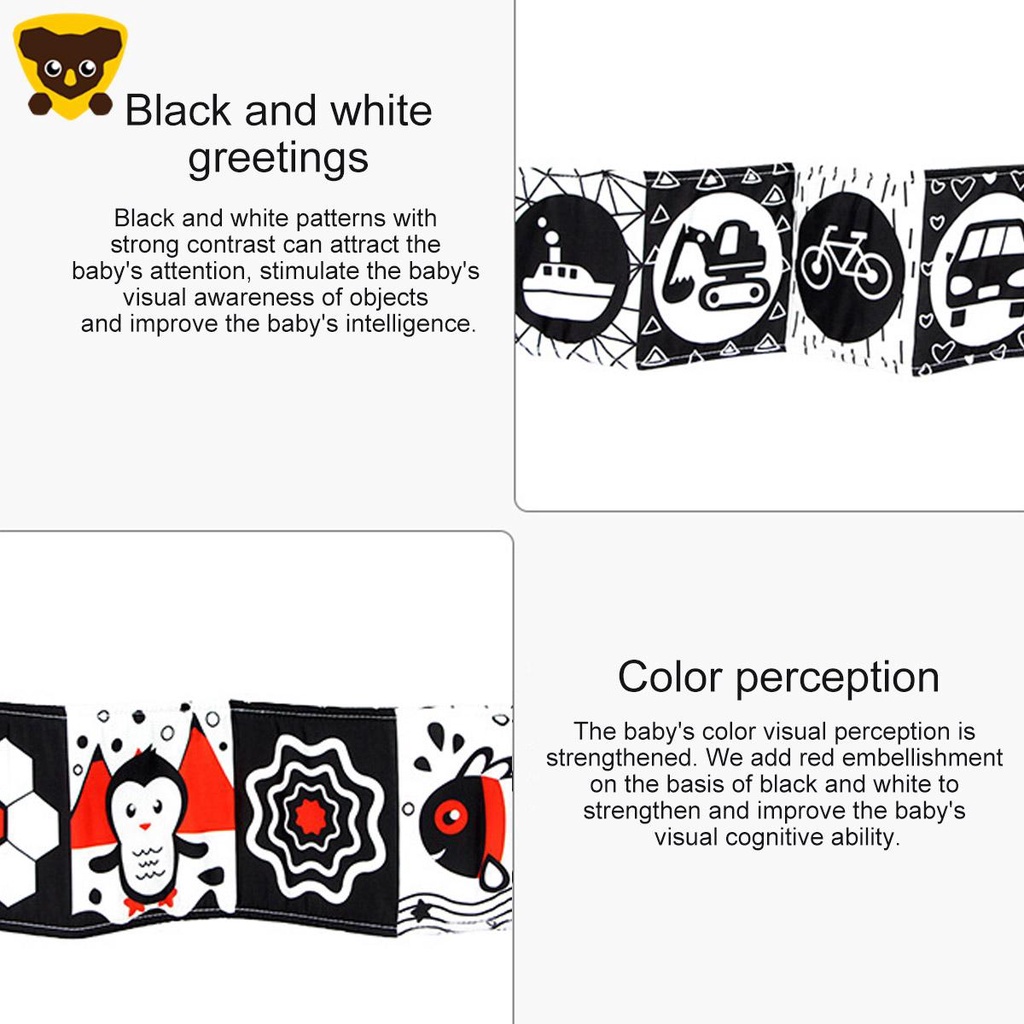 Sách Vải Mềm Màu Trắng Đen Tương Phản Giáo Dục Cho Bé SHOPCYC3323