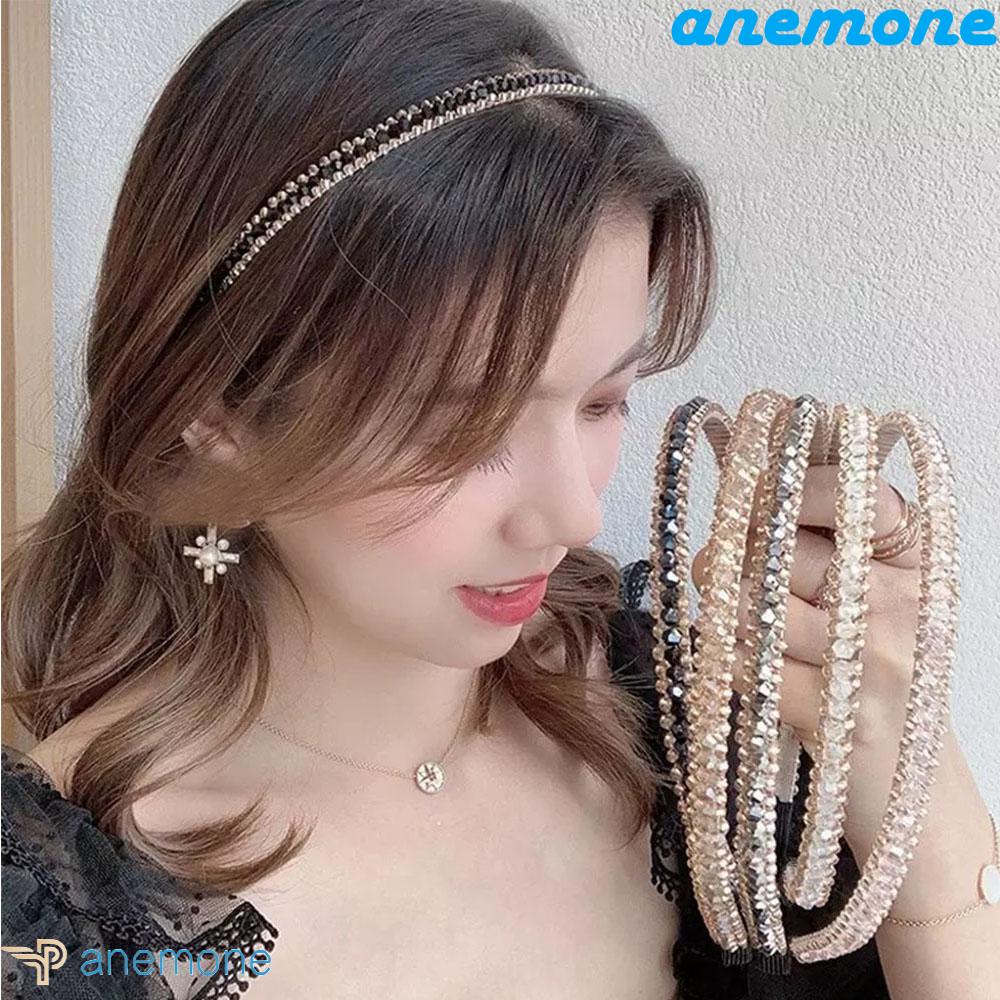 ANEMONE Băng Đô Đính Đá Pha Lê Toàn Diện Phong Cách Hàn Quốc Đơn Giản Cho Nữ