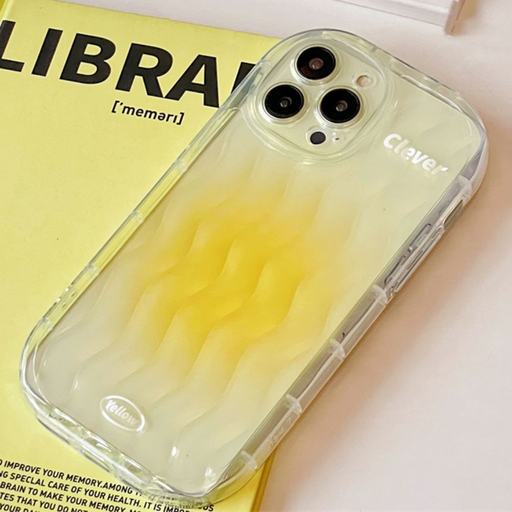 Ốp Điện Thoại TPU Mềm Trong Suốt Họa Tiết Lượn Sóng Màu Gradient Chống Trượt Cho IPhone 11 12 13 14 Pro Max