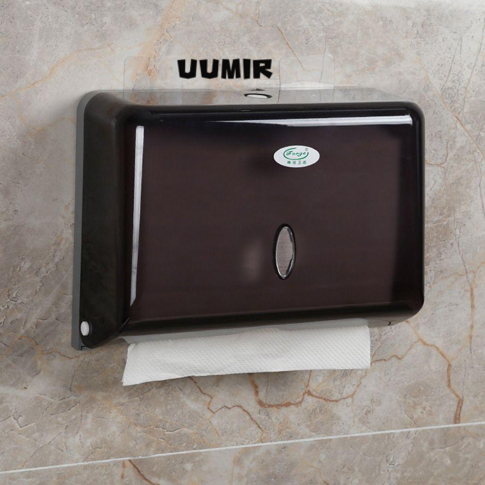 UUMIR Giá Đỡ Khăn Giấy Cuộn Ba Khúc / Chữ C Bằng ABS Màu Đen Treo Tường Không Cần Khoan