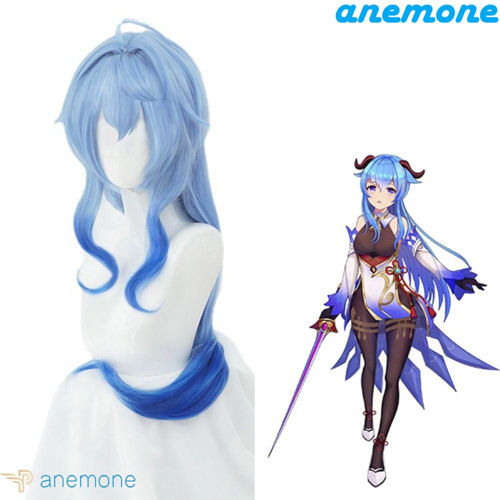 ANEMONE Tóc Giả Bằng Sợi Tổng Hợp Màu Xanh Dương Đậm Thoáng Khí Dùng Hóa Trang Halloween