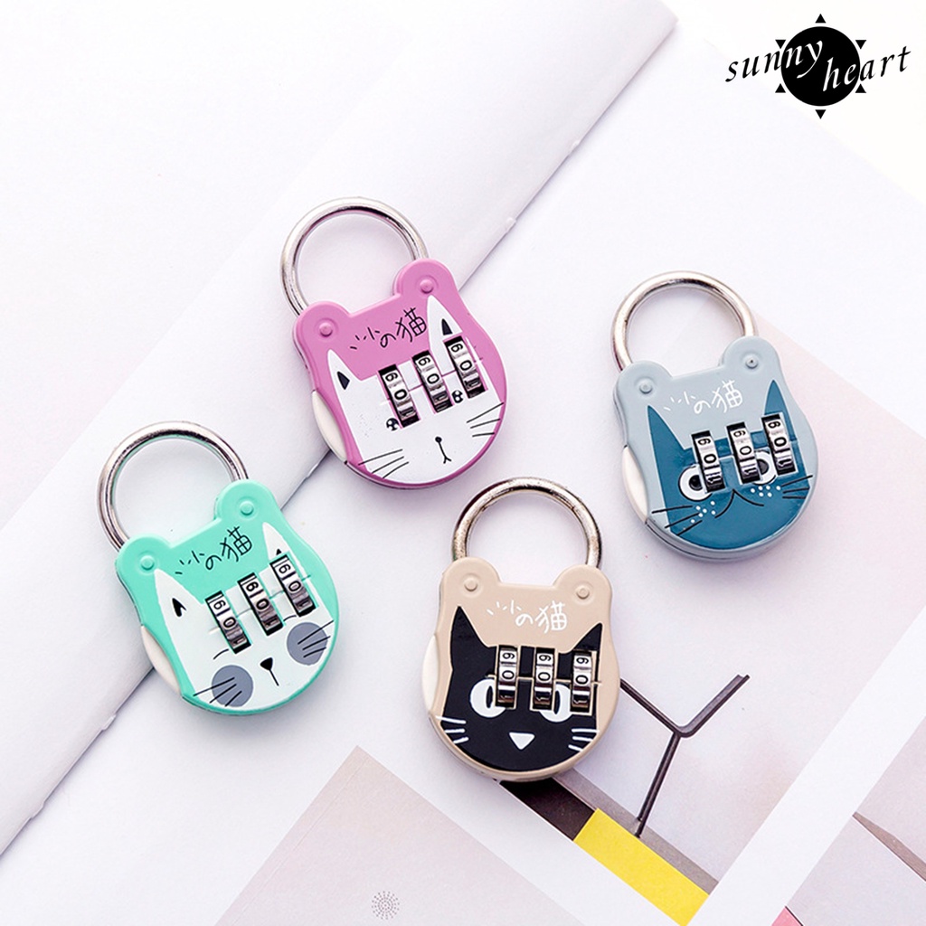 Ổ Khóa Hành Lý Mật Khẩu Độ Chính Xác Cao Chống Trộm Hình Mèo Dễ Thương