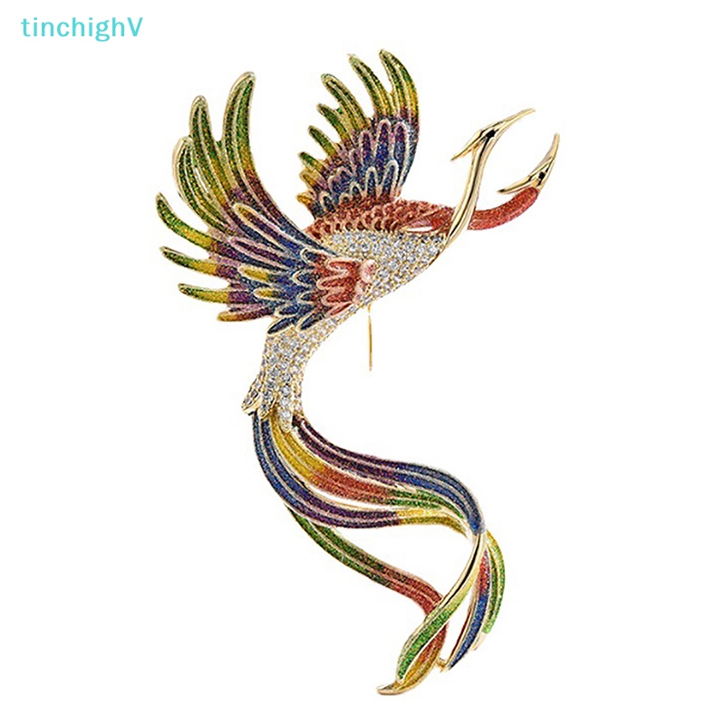 Ghim Cài Áo Hình Chim Phượng Hoàng Tráng Men Đẹp Mắt Thời Trang Vintage Dành Cho Nam Nữ