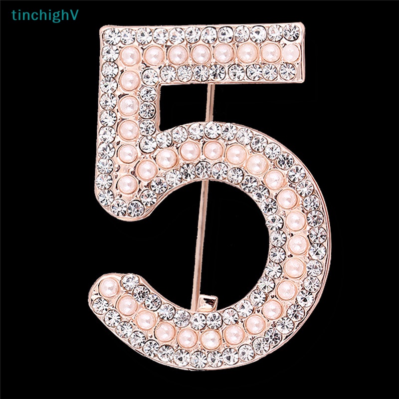 [TinchighV] Trâm Cài Áo Hình Chữ Cái 5 Đính Pha Lê