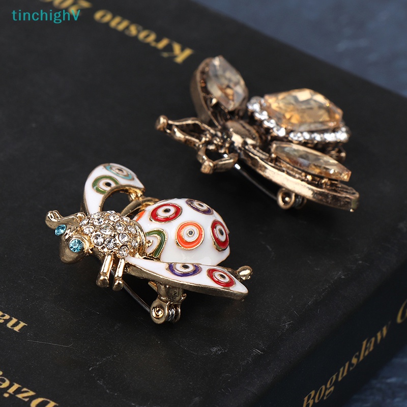 [TinchighV] Trâm Cài Áo Hình Con Ong Tráng Men Pha Lê Cổ Điển Cho Nữ [Mới]