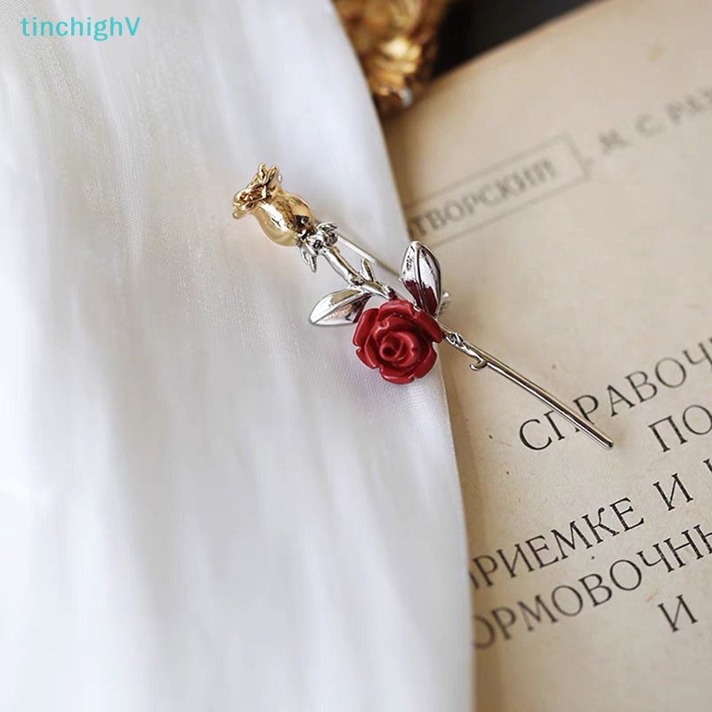 [TinchighV] Ghim Cài Áo Hình Hoa Hồng Đỏ Thanh Lịch Cho Nữ [Mới]