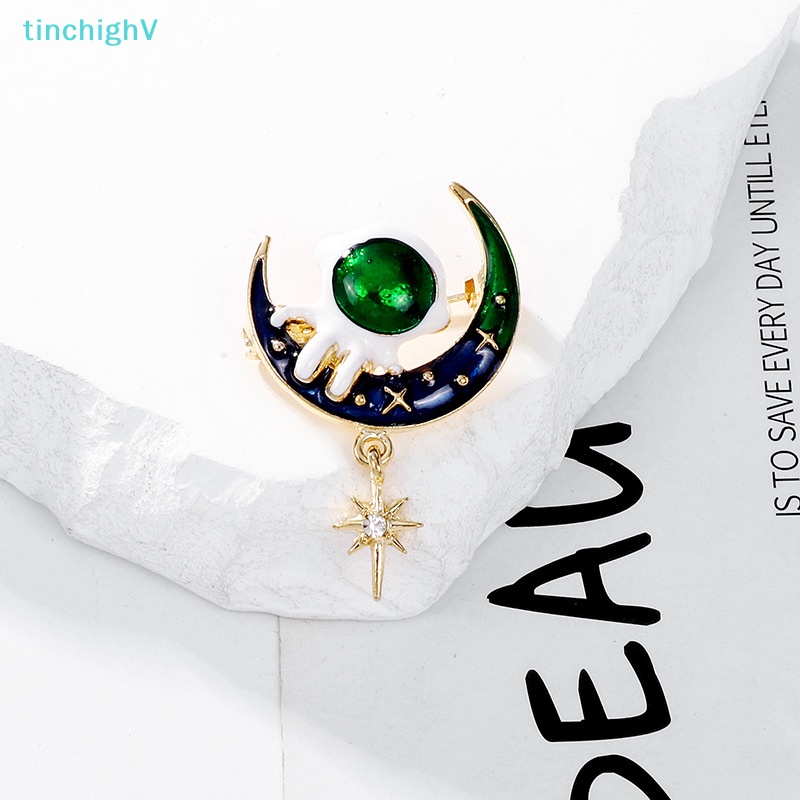 [TinchighV] Ghim Cài Áo Hình Mặt Trăng Phi Hành Gia Thời Trang Cho Nữ