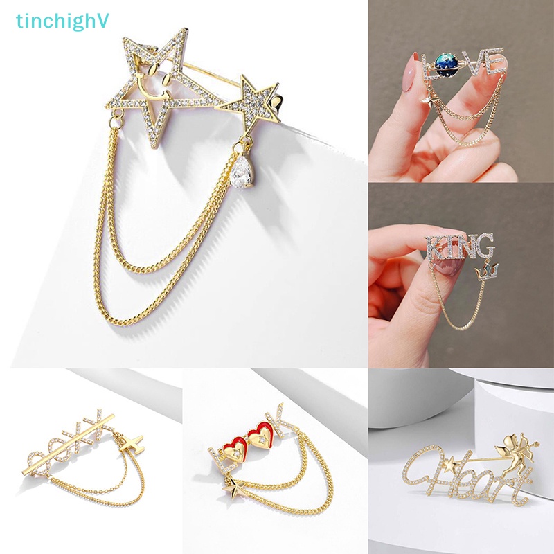 Ghim Cài Áo Đính Đá Phối Tua Rua Thời Trang