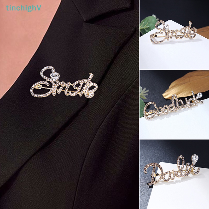 Ghim Cài Áo Hình Chữ Cái Đính Đá Thời Trang Dành Cho Nữ