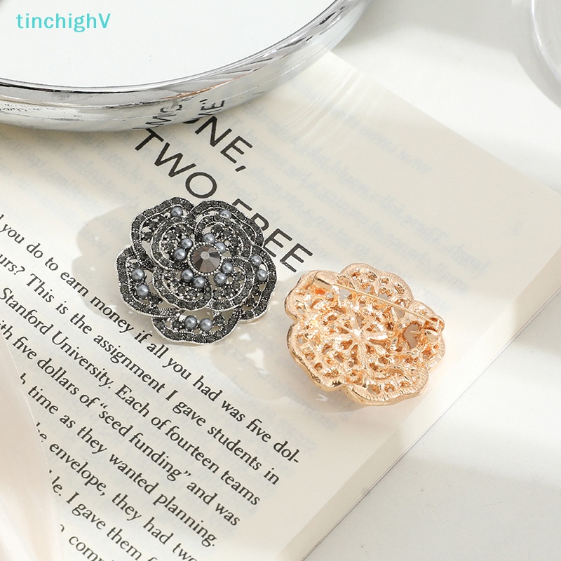 Ghim Cố Định Quần Áo Hình Hoa Trà Đính Đá Zircon Chống Ánh Sáng Zircon [TinchighV]