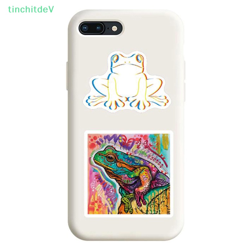 Bộ 50 Miếng Dán Hình Ếch Trang Trí Đàn Guitar / Laptop / Ván Trượt